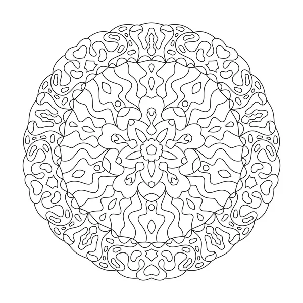 Round mandala for coloring. — Stock Vector