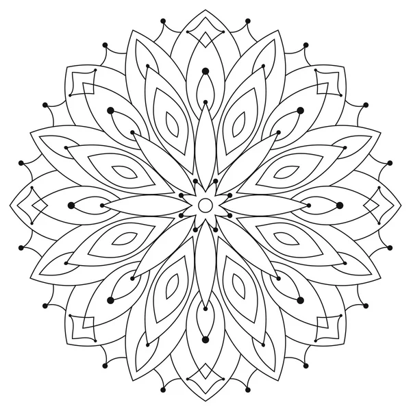 Doğu etnik yuvarlak mandala. İçin yetişkin renklendirme.