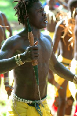 Senegal - 19 Eylül: Erkek, kadın ve çocukları geleneksel s