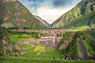 Ollantaytambo, sacred Valley eski Inca Kalesi ve