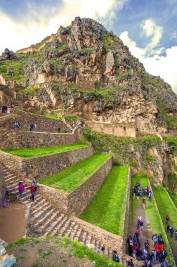 Ollantaytambo, sacred Valley eski Inca Kalesi ve
