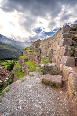 Ollantaytambo, sacred Valley eski Inca Kalesi ve