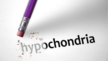 Eraser deleting the word Hypochondria clipart