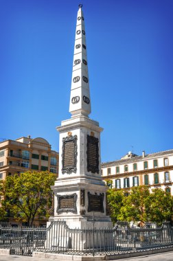 Dikilitaş plaza de la Merced (Merced kare) Malaga, İspanya 