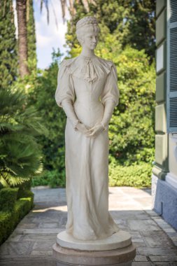 Statue of Sisi, Elisabeth of Bavaria, in Corfu, Greece clipart