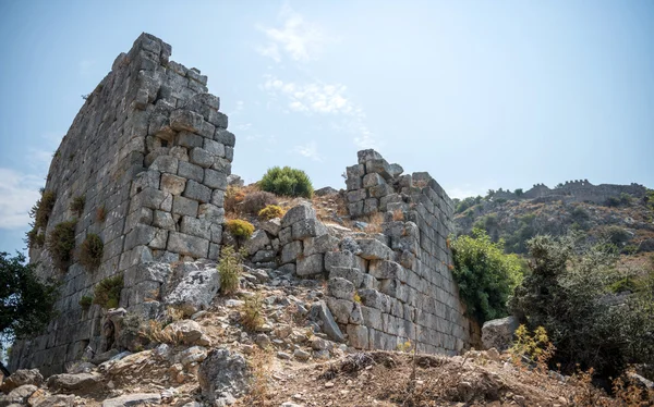 Weergave van amfitheater ruïnes van Kaunos oude stad (Turkije) — Stockfoto