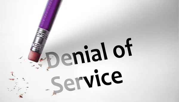 Eraser deleting the concept Denial of Service — Stock Photo, Image