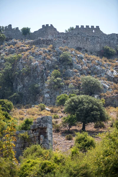 Utsikt över ruinerna i Kaunos gamla staden (Turkiet) — Stockfoto