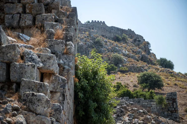 Vista delle rovine nella città antica di Kaunos (Turchia ) — Foto Stock