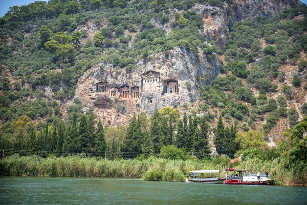 Vue sur les ruines de la ville antique de Kaunos (Turquie ) — Photo