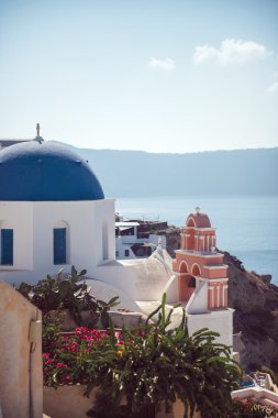 Yunanistan, Santorini Adası, Oia Köyü, beyaz mimarisi