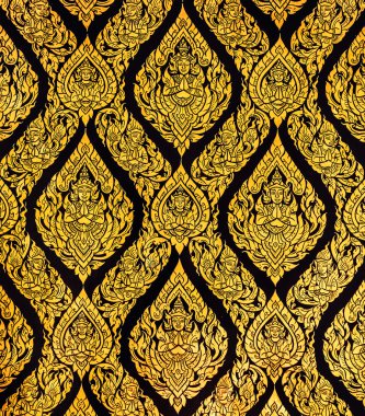 Thai style art of pattern on the door in temple, Thailand. Textu