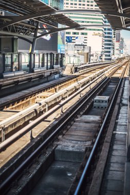 Bangkok, Tayland - Haziran 22$ 2015. Bts Skytrain yükseltilmiş r