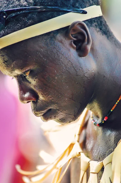 SENEGAL - SEPTEMBER 19: Man in the traditional struggle (wrestle — Stock Photo, Image