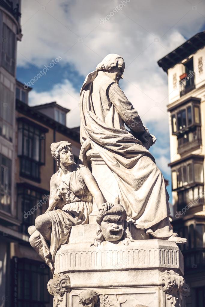 Plaza de Santa Ana. Statue of writer Pedro Calderon de la Barca 