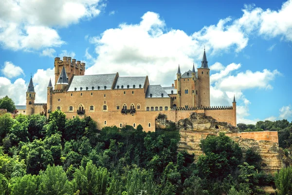 Słynny Zamek Alcazar Segovia, Hiszpania — Zdjęcie stockowe