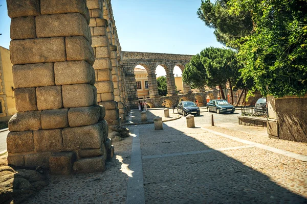 Starożytnego akweduktu w segovia, Hiszpania — Zdjęcie stockowe