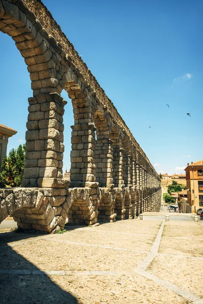 De beroemde oude aquaduct in segovia, Spanje — Stockfoto