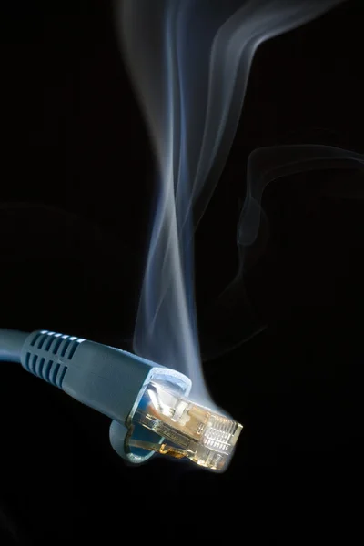 Conexión de red con humo — Foto de Stock