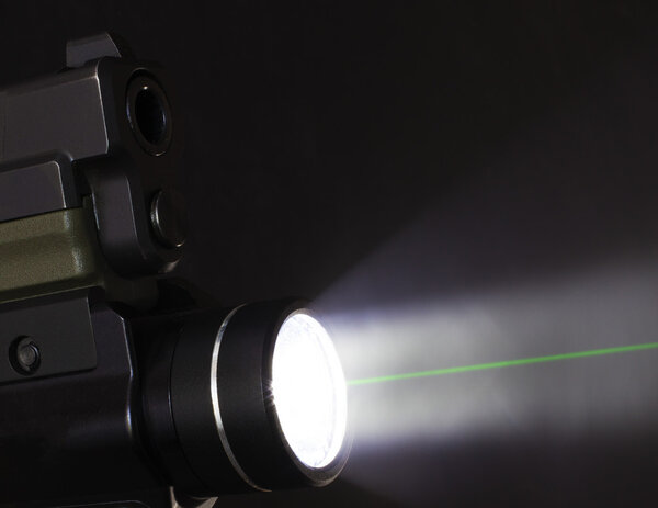 Weapon light on a handgun