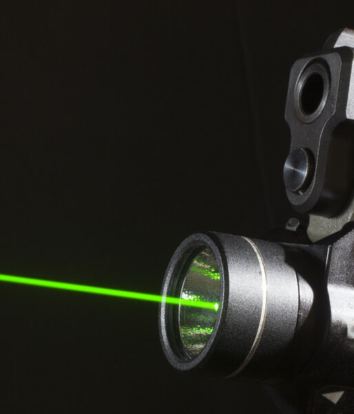 Laser on a handgun