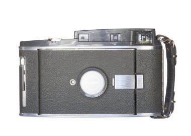 beyaz üzerine eski fotoğraf makinesi