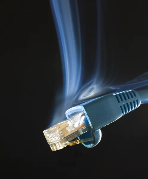 Conexión LAN con humo — Foto de Stock