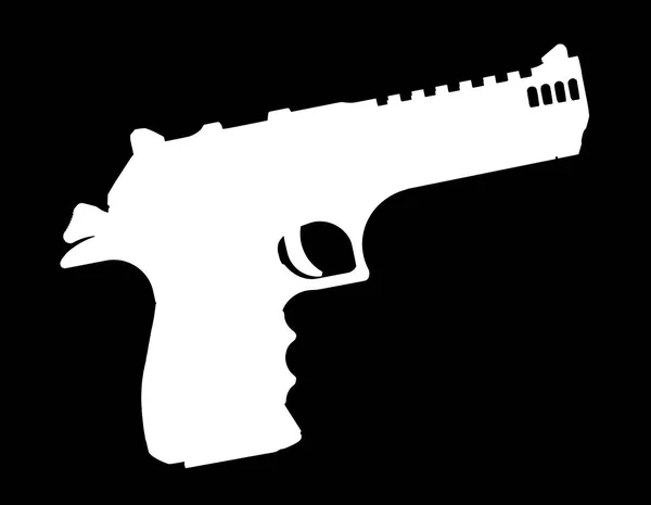 Large Semi Automatic Handgun Silhouette Black Background — Stock Photo, Image