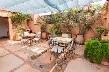 Interior design of a Riad in Marrakech, Morocco on May 11, 2024.