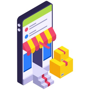 Person purchasing products through smartphone or laptop digitally illustration