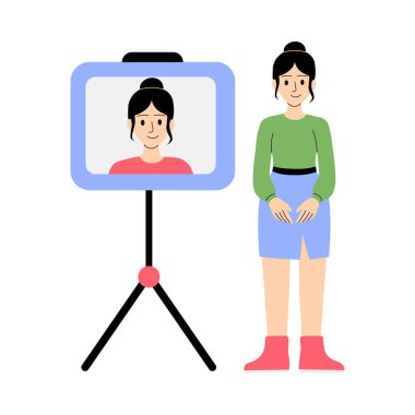 Taking ID photo for job or official documentation illustration