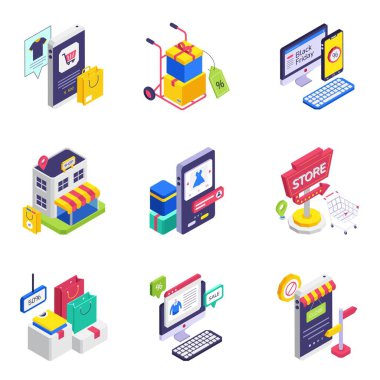 Customer support, feedback, and online shopping assistance  Illustration Set 6