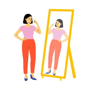 Comparing dresses while shopping for clothes illustration