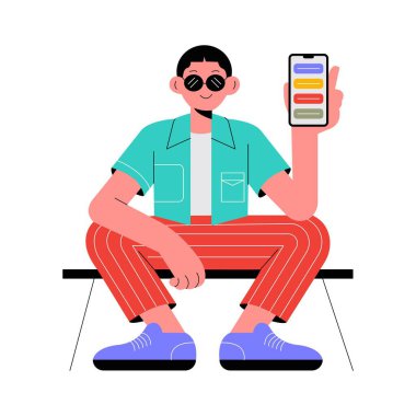 Mobile app user interface layout with clean design illustration