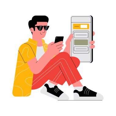 Switching between tabs in digital dashboard illustration