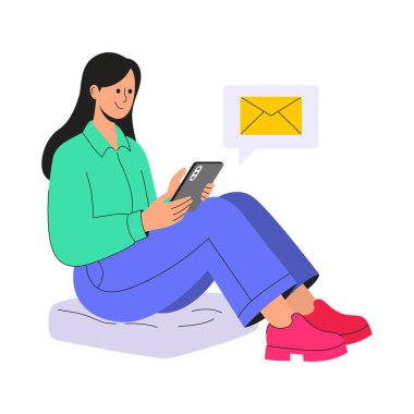 Gmail hesabına mobil veya masaüstü ekran illüstrasyonunda kullanıcı imzası