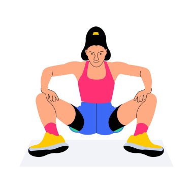 Sakinlik çizimi için ayakta duran yoga pozisyonunda öne doğru eğilen bireysel bir hareket.