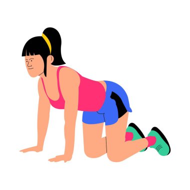 Omurilik esnekliği illüstrasyonu için kedi-inek hareketi yapan kişi