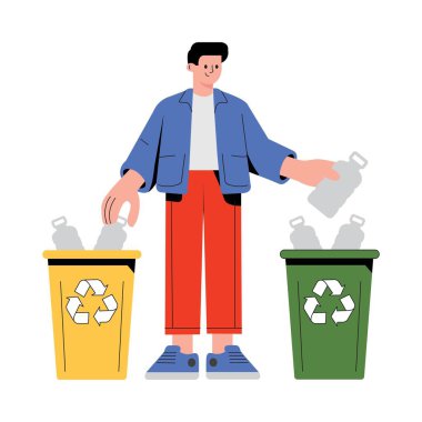 Atık Geri Dönüşüm Vektörü Düz Çizim EPS 10 dosyası