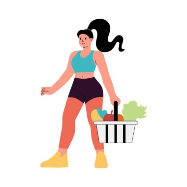 Market Alışveriş Vektörü Düz Çizim EPS 10 dosyası