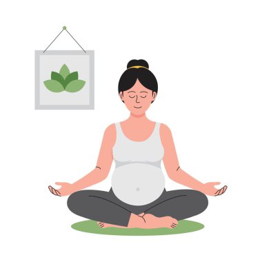 Sakince Nefes Alma Vektörü Düz Çizim EPS 10 Dosyası