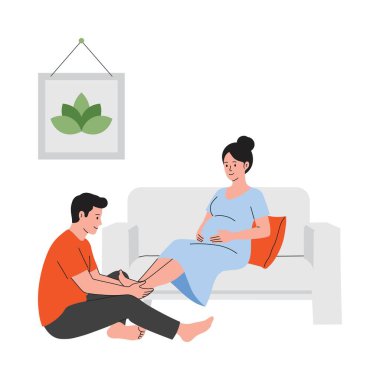 Bir Sevecen Ortak Vektör Düz Çizim EPS 10 Dosyasından Ayak Sürtünmeleri