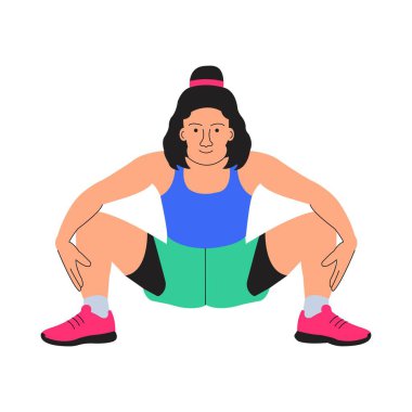 Hamstring Bükme Vektörü Düz Çizim EPS 10 Dosyası