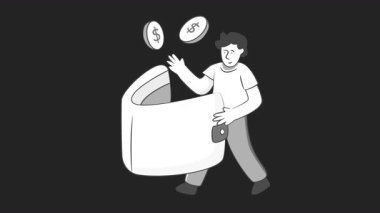 Cüzdan 2D Hareket Grafikleri Canlandırma Alfa Kanalı