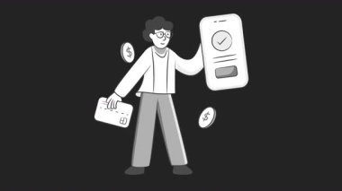 Çevrimiçi Ödeme 2D Hareket Grafik Canlandırma Alfa kanalı