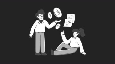 Para Koçluğu 2D Hareket Grafikleri Canlandırma Alfa kanalı