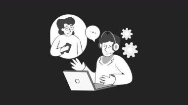 Müşteri Desteği 2D Hareket Grafikleri Canlandırma Alfa Kanalı