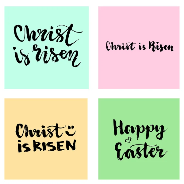 Christ is Risen. Easter lettering set. — Stock Vector