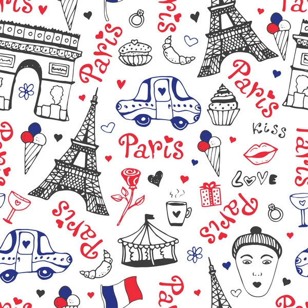 Eyfel Kulesi ile Paris kusursuz desen,