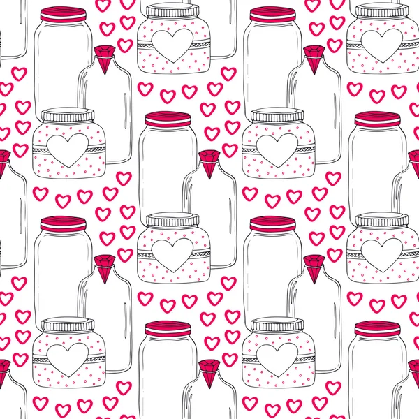 Cute jars pattern. — ストックベクタ